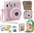 Fujifilm Instant Mini 12 Camera + Accessory Bundle & Compatible Custom Case + Fuji Instant (20 Shots) Designer Mini Photo Album (60 Pockets) (Blossom Pink) by FUJIFILM