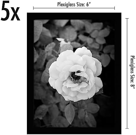 Americanflat 6x8 Picture Frame 5-Pack - Slim Molding - Black - Image 2