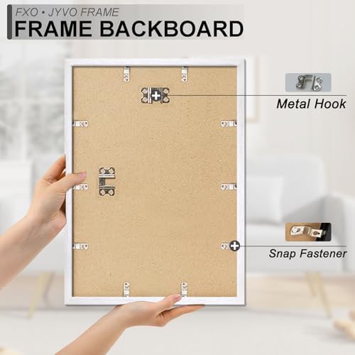 Fxojyvo 14x18 Picture Frame Set of 3 White Engineered Wood Wall Hanging - Image 6