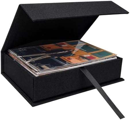 8x10 Photo Storage Box, Premium Linen Memory Box for Photos, Pictures, Certificates, Scrapbooking Supplies & Jewelry - Portable, Stackable Organizer for Home, Crafters & Collectors by CHERRICH