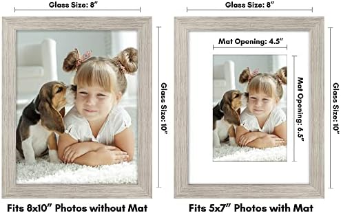 Americanflat 8x10 Picture Frame with Shatter-Resistant Glass - Use as 5x7 Frame with Mat or Display 8x10 Photo Without Mat - Signature Collection - Picture Frames for Tabletop and Wall - Driftwood - Image 2