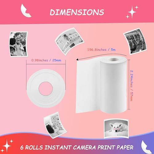 MIARALA 6 Rolls Instant Camera Refill Print Paper, HD Print Camera Paper - Image 5