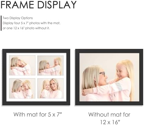 DUENPY 2 Pack 12x16 Collage Frame For 4 5x7 Photos Black - Image 4