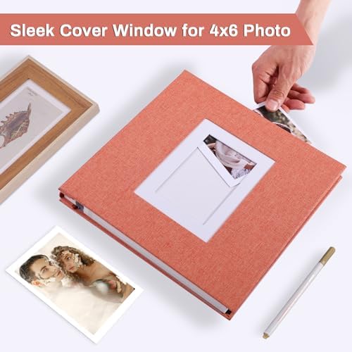 Photo Album Self Adhesive Pages Large 13.2x12.8 Orange 40 Pages - Image 2