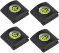 ChromLives 4Pack Camera Hot Shoe Cover Level with Spirit Level Bubble, Universal Fit for DSLR Cameras, Black Rubber, Wall Mount by ChromLives