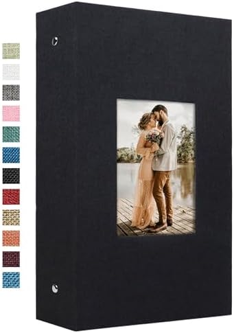 Vienrose 4x6 Photo Album,420 Pockets,Linen Cover with Window,Black by Vienrose