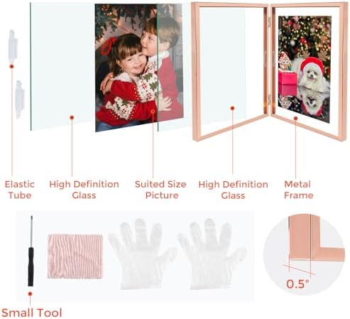 Golden State Art 8x10 Hinged Metal Picture Frame, Rose Gold, Tabletop - Image 2