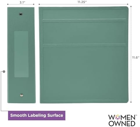 Carstens 3-Inch Heavy Duty 3-Ring Binder - Side Opening, Mint, Durable Plastic, Precision No-Gap Rings, Waterproof Cover, No Pockets, Holds 400 US Letter Sheets, BPA-Free, Made in USA (1748-3R) - Image 3