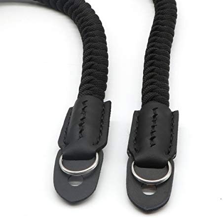 Paracord Woven Camera Neck Shoulder Strap Belt Hand Compatible with Canon Nikon Sony Olympus Pentax Fujifilm Panasonic SLR DSLR Digital Mirrorless Cameras 42 inch Black - Image 4