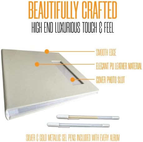 2x6 Photo Strip Album, White Cover White Pages, 2 Gel Pens - Image 2