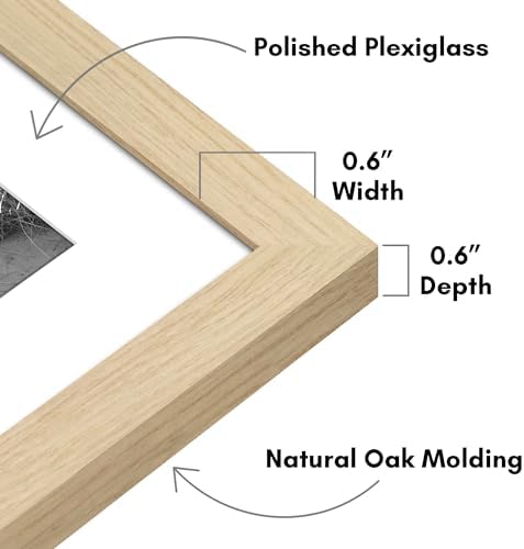 Americanflat 8x10 Picture Frame 5-Pack - Matted to 5x7 - Natural Oak - Image 3