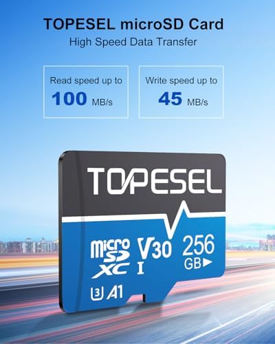 TOPESEL 256GB Micro SD Card 2 Pack, 4K UHD, U3 SDXC TF Card with Adapter High-Speed UHS-I V30 Micro Flash Memory Card for Smartphones, Cameras, Dash Cams(256GB 2Pack) - Image 2