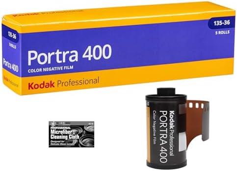 Kodak Professional Portra 400 Color Negative Film (35mm Roll Film, 36 Exposures) - 5 Pack with Cleaning Cloth by The+Imaging+World