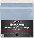 BCW Resealable 33 RPM Record Bags - Snug Fit, Crystal Clear | Archival Safe Vinyl LP Sleeves with Resealable Adhesive Flap | Holds Single & Double LPs | Polypropylene by BCW