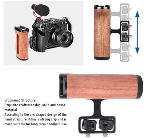 Camera Cage Side Handle Adjustable Wooden Grip - Image 4