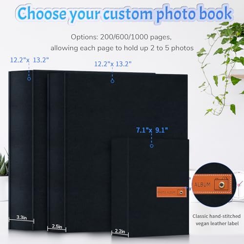 Popotop 4x6 Photo Album 200 Pictures, Linen Hardcover, Reinforced Spine - Image 3