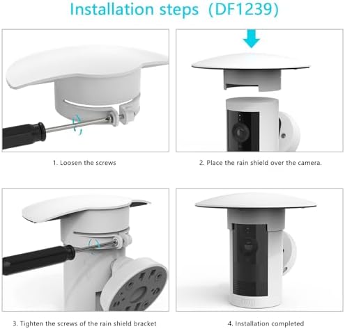 Outdoor Camera Sun Rain Shade Shield Cover Compatible with R-ing Outdoor Cam Plus Camera (White) - Image 4