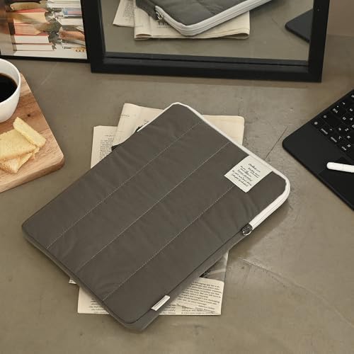 Monolike Archive 247 Cushion Tablet Pouch 11inch, Gray - Padded Protective Sleeve for iPad Pro/Air, Soft Vintage Style Case - Image 6