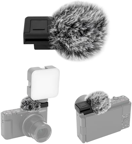 JJC Cold Shoe Wind Muff for Sony ZV-E10 II ZVE10 ZV-1F ZV-1 II ZV-E1, Black by JJC