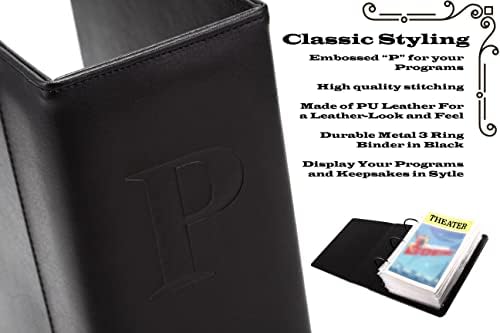 2Fold Binder for Holding Broadway Play Program and Theater Programs with 30 Custom Sheet Protectors - PU Leather - Fits Programs from Mid 1980s to Modern (Black EmbossedP) - Image 4