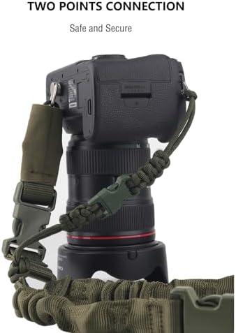 Camera Shoulder Strap Quick Release with Safety Tether, Unique Adjustable Camera Neck Strap for Nikon for Sony for Canon for Olympus DSLR Camera - Army Green - Image 2