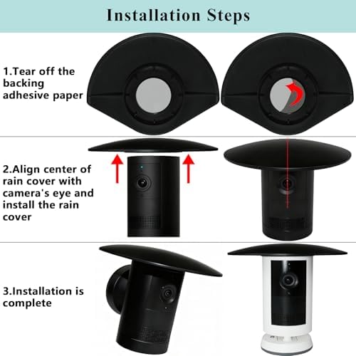 Weatherproof Rain Cover Compatible with Ring Outdoor Cam Plus Only,Black - Image 4
