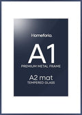 Homeforia A1 Blue Poster Frame, High-End Metal, A2 Mat, Glass by Homeforia