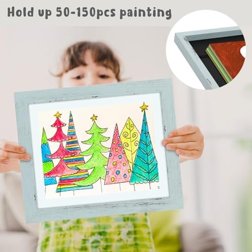 4 Pack 10x12.5 Front-Opening Kids Artwork Frames Changeable (Teal Blue) - Image 5