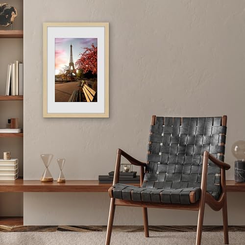Americanflat 16x24 Poster Frame - Matted to 12x18 - Natural Oak - Image 4