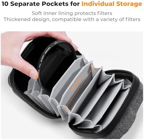 K&F CONCEPT 10 in 1 Lens Filter Case, Filter Bag Up to 82mm - Image 2