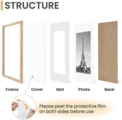 upsimples 12x16 Picture Frame, Gallery Wall Frames Set of 5, Natural - Image 3