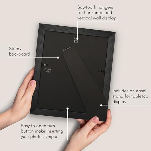 Americanflat 9x11 Picture Frame - Matted to 6x8 - Engineered Wood - Black - Image 6