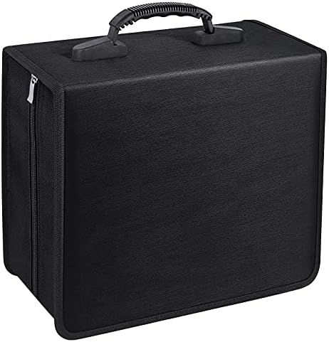 CD/DVD Portable Storage Binder with Handle, 400‑Capacity, (Black) by Bivisen