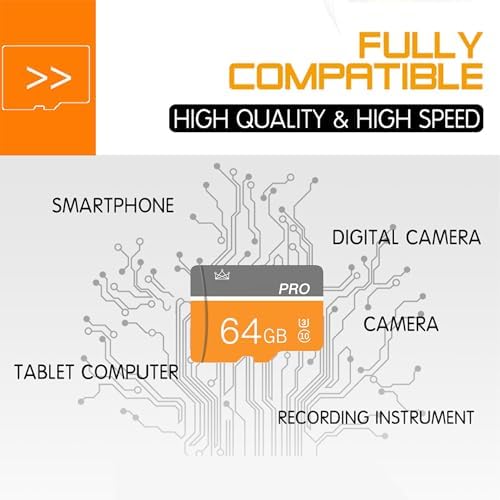 64GB Memory Card,Micro Card with Adapter Class 10 High Speed for Camera,Smartphone,Tablet,Personal Computer - Image 5