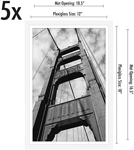 Americanflat 12x18 Poster Frame 5-Pack - Matted to 11x17 - White - Image 2