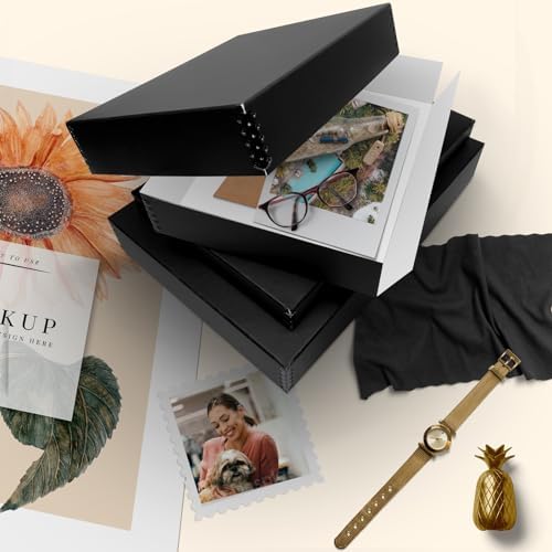 Golden State Art, Drop Front Archival Storage Box, 11.75"x15.25"x3"-Black - Image 6