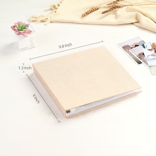 Mublalbum 8x8 Inch 3 Ring DIY Scrapbook Photo Album 40 Pages, Beige - Image 2