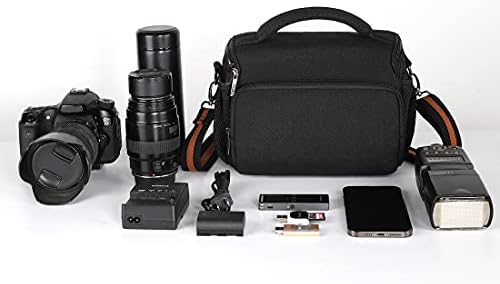 DOMISO Camera Bag Case Waterproof Anti-Shock Shoulder Bag, Black - Image 5