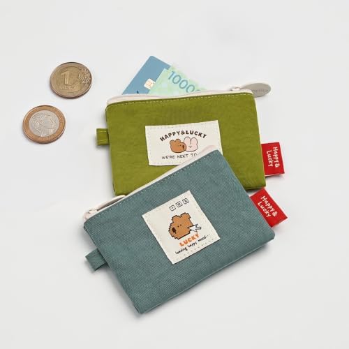 Monolike Happy and Lucky Card Case, Mint - Small Nylon Pouch, Portable Keychain Coin Purse, Waterproof Card Sleeve, Compact Daily Organizer Case - Image 6