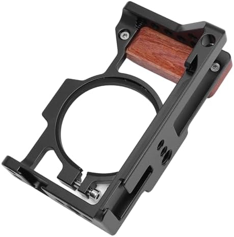Camera Cage Aluminum Alloy Metal Protective Video Rig with Wood Handle Cold Shoe Mount for ZV-1 II ZV-1F/4847 - Image 7