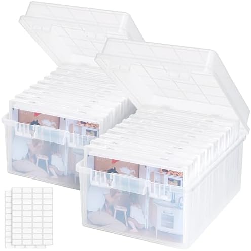 Lifewit 18 Pcs 5"x7" Photo Storage Box, Acid-Free, Clear by Lifewit