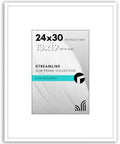 Americanflat 24x30 Poster Frame - Matted to 13x19 - Slim Molding - White by Americanflat