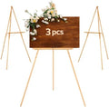 VISWIN 3Pcs 63" Easel Stand for Wedding Signs, Adjustable Wooden Display Easel with Holder, Tripod Floor Easel for Welcome Board, Poster, Picture, Photos, Paintings - Natural by VISWIN