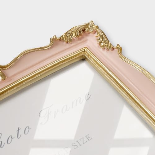 Cuspin Pink and Gold Picture Frame 8x10 Vintage Ornate Textured Resin Frame - Image 4