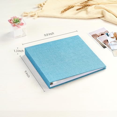 Mublalbum 8x8 Inch 3 Ring DIY Scrapbook Photo Album 40 Pages, Blue - Image 2