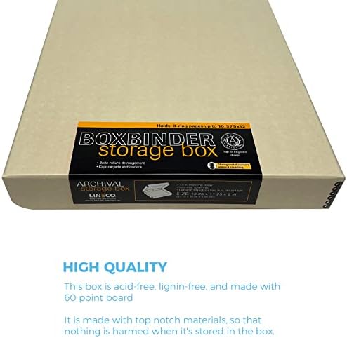 Lineco, Archival Tan 3-Ring Binder Album Box, 12.75x11.5x2 Inch - Image 3