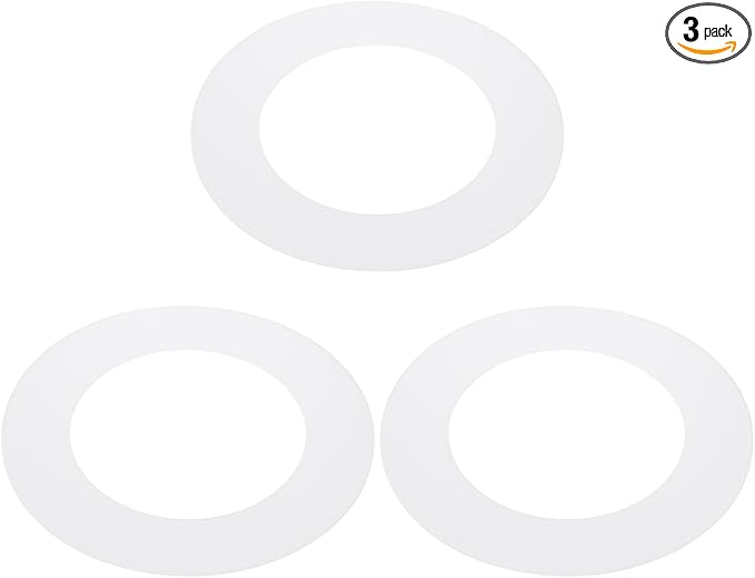 PATIKIL 4.3" ID 6.7" OD Plastic Trim Ring, 3 Pcs Ceiling Light Goof Rings Matte Circular Light Cover Lighting Fixture for Ceiling Wall Recessed Can Downlights, Translucent Matte White by PATIKIL