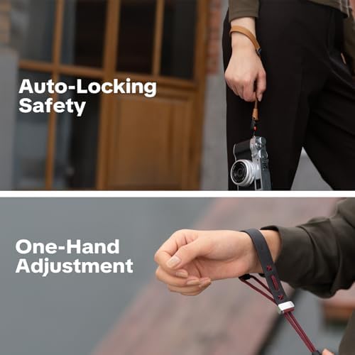 PGYTECH Camera Wrist Strap Slim Leather Vintage Style, Quick Release - Image 3