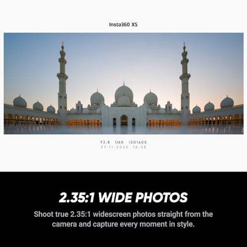 Insta360 X5 Photography Grip Bundle Satin White - Waterproof 8K 360 Camera, Leading Low Light, Invisible Selfie Stick Effect, Rugged and Replaceable Lens, 3-Hour Battery, Built-in Wind Guard - Image 6