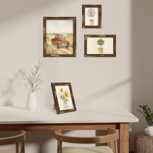 puthiac 4x6 Rustic Farmhouse Picture Frame, Warm Walnut, 1 Pack - Image 6